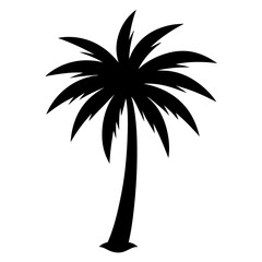 Minimalist Palm trees icon silhouette vector illustration
