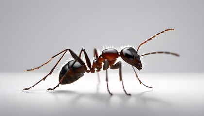 An ant suspended in midair captured in breathtaking slow motion intricate details of its body and movement macro photography