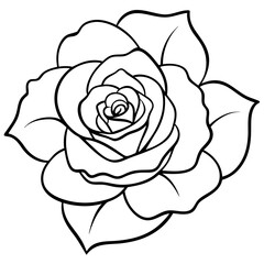 Roses icon vector line art illustration