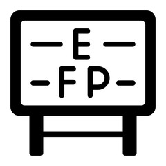 Snellen chart icon for vision testing and optometry themes