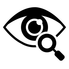 Icon representing the detection of eye sickness and health diagnosis