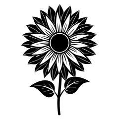 Sunflower icon vector art illustration