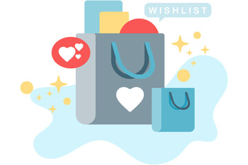 shopping bag filled with wish list items