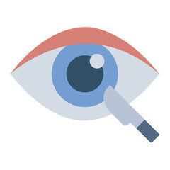 Eye surgery icon for vision correction and medical themes