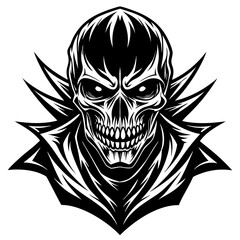 skull and crossbones,Skull face black vector silhouette, skull, vector, tattoo, head, art, illustration