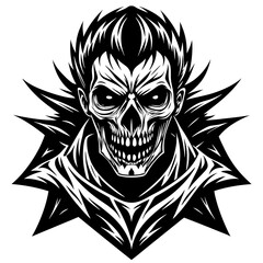 skull and crossbones,Skull face black vector silhouette, skull, vector, tattoo, head, art, illustration