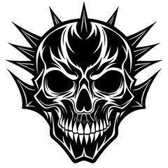 skull and crossbones,Skull face black vector silhouette, skull, vector, tattoo, head, art, illustration