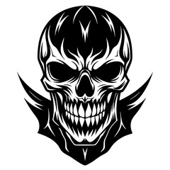 skull and crossbones,Skull face black vector silhouette, skull, vector, tattoo, head, art, illustration