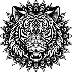 Obraz premium tiger mandala art v4
