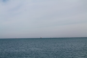 boat in the Lake Michigan 