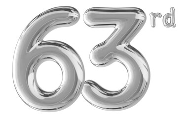 63rd Anniversary Silver Number 3D