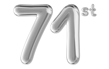 71st Anniversary Silver Number 3D