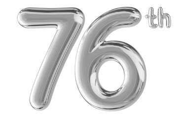 76th Anniversary Silver Number 3D