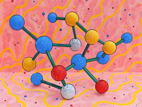A Stylized and Detailed Molecular Structure of a Salt Compound with Complex Atomic Arrangements