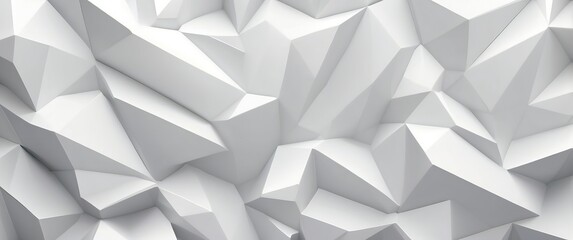 Fototapeta premium Abstract geometric pattern with 3D white polygons, creating a modern and futuristic texture Ideal for backgrounds, tech designs, and contemporary decor