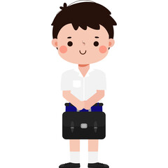 cute cartoon thai student character, back to school, Illustration flat style Png