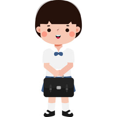 cute cartoon thai student character, back to school, Illustration flat style Png