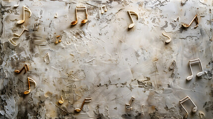 Obraz premium A wall with musical notes, wallpaper