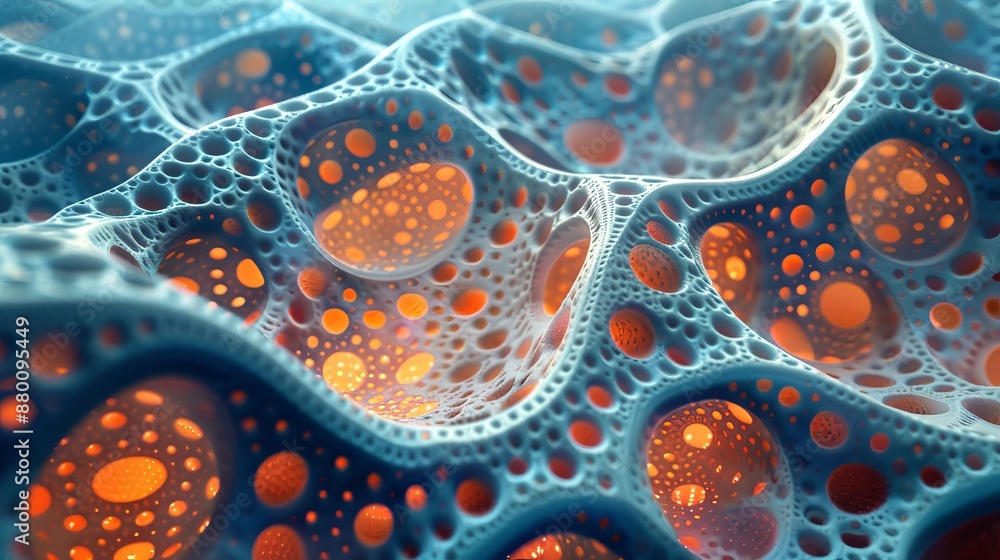 Poster intricate 3d latticework forming a delicate and complex structure, glowing with ambient light. gener