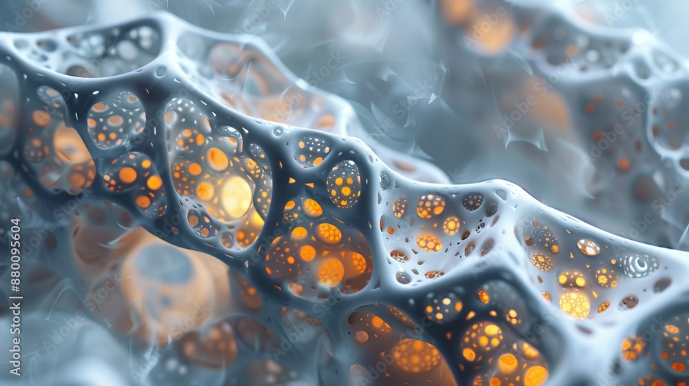 Poster intricate 3d latticework forming a delicate and complex structure, glowing with ambient light. gener