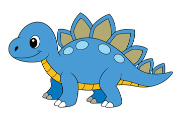 Adorable Dinosaur Vector Illustration: Cartoon, Clipart, Line Art Design