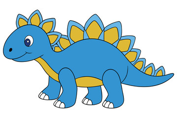Adorable Dinosaur Vector Illustration: Cartoon, Clipart, Line Art Design