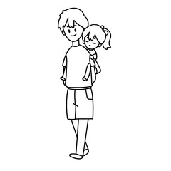A man is holding a child on his back