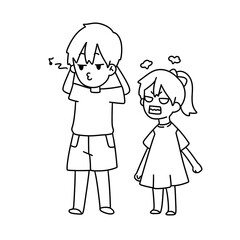 A boy and a girl are standing next to each other