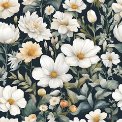 White flower, vintage background, water color tone, drawing, vibrant color, printing, digital photo, artistic, drawing, vibrant color, wall art printing, image, vintage, flower