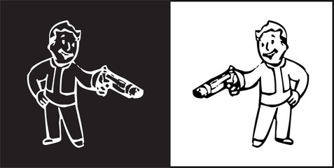  IIlustration Vector graphics of Pip Boy Weapons icon