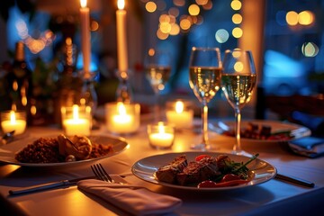 Creates a romantic and intimate atmosphere for a special occasion celebrated at home.