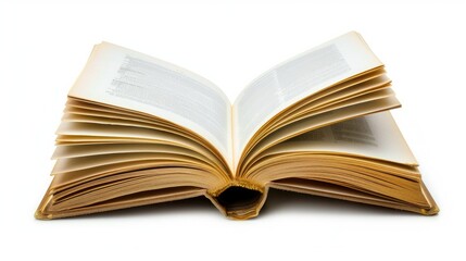 Fototapeta premium Book open on white background with room for text