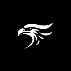 Hawk Head Creative Vector Logo Icon Illustration Design Tshirt. Bold and dynamic emblem of strength and creativity.