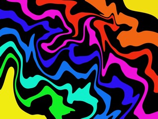 Wavy stripes background, wavy abstract background, colorful, red, yellow, pink, rainbow, abstract, wallpaper, backdrop