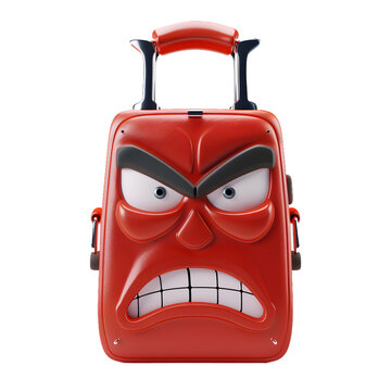 recommend clip art: Caddy bag with angry expression, isolated white background