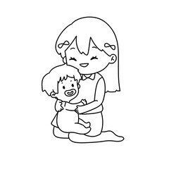 A woman is holding a baby