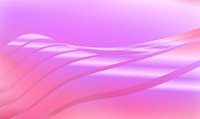 3D Pink stripes in the form of wave waves, futuristic background, interesting minimal metal striped background. Modern design with wavy pattern for greeting card, invitation. Elegant Vector EPS10.
