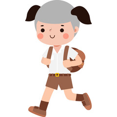 cute cartoon thai student character, back to school, Illustration flat style Png