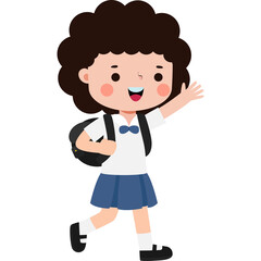 cute cartoon thai student character, back to school, Illustration flat style Png