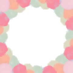 Fototapeta premium Watercolor Frame With Pink, Green, And Peach Colors