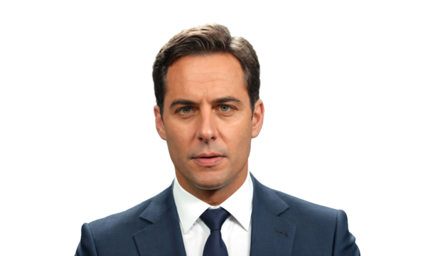 Mature adult man wearing suit simple and tie, business or politician or commercial worker or self employed businessman or sales representative, close up face and head and upper body portrait