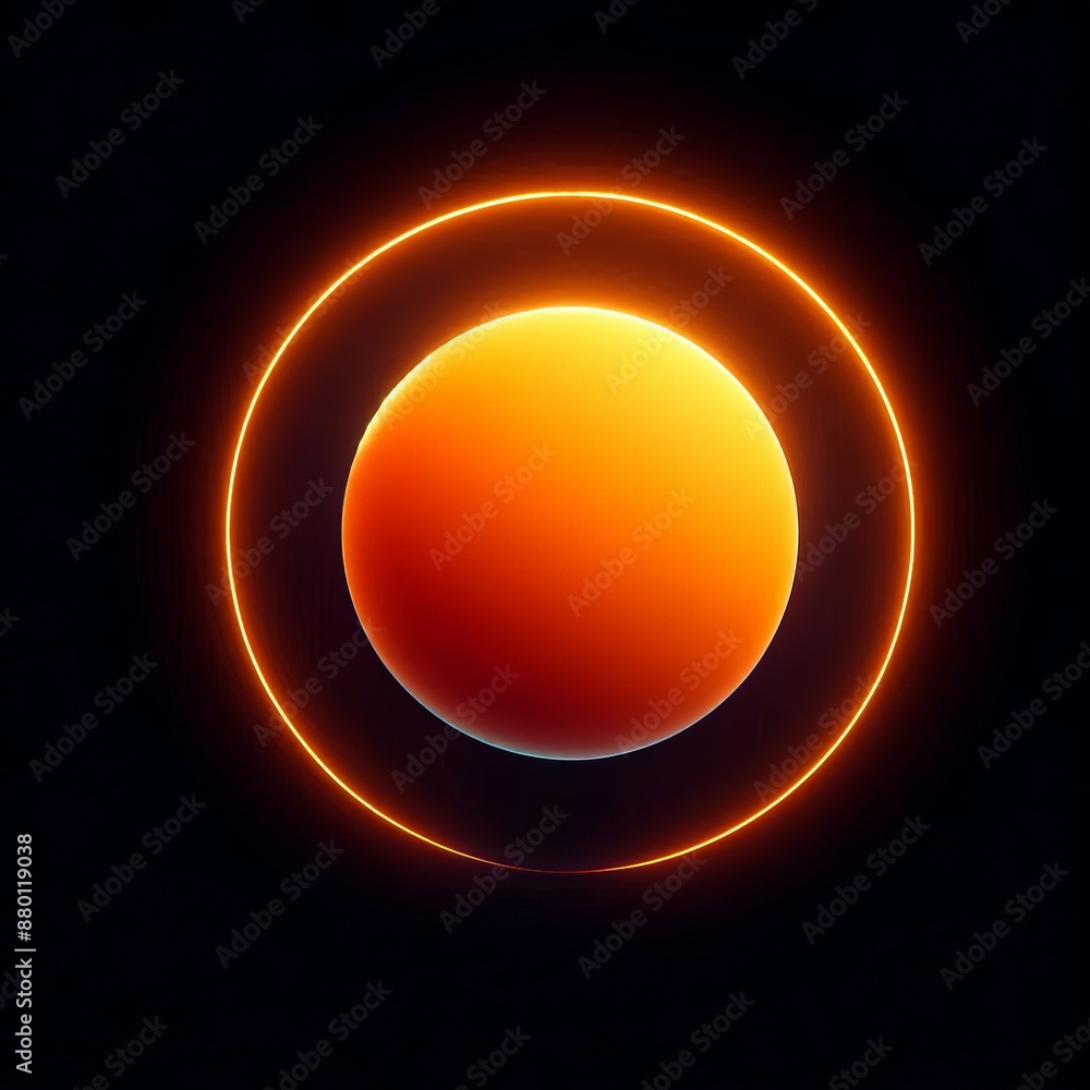 Poster abstract circle orange swirls and fiery twirls create a dynamic pattern isolated black background