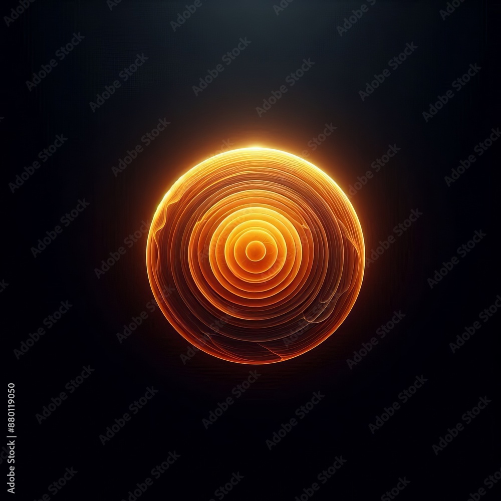 Poster abstract circle orange swirls and fiery twirls create a dynamic pattern isolated black background