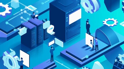 Obraz premium データサーバーネットワーク、ビジネスコンセプトイラスト10