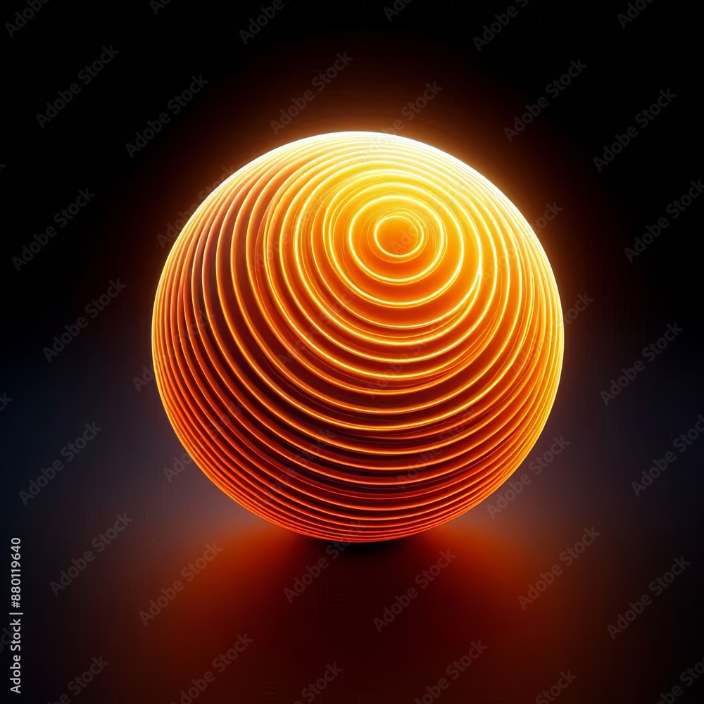 Poster abstract circle orange swirls and fiery twirls create a dynamic pattern isolated black background