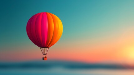 Fototapeta premium Tranquil Balloon Floating in Air - Serene Airy Movement of Light Delicate Balloon in Flight