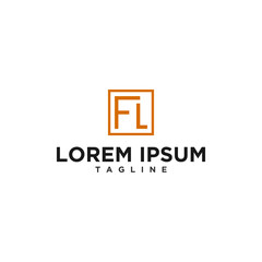 Obraz premium fl or lf square logo design