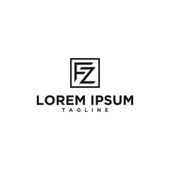 fz or zf square logo design