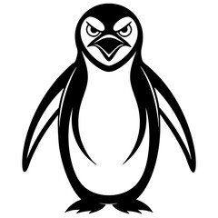 Emperor Penguin angry icon vector silhouette