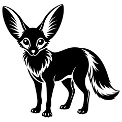 fennec fox vector silhouette illustration and svg